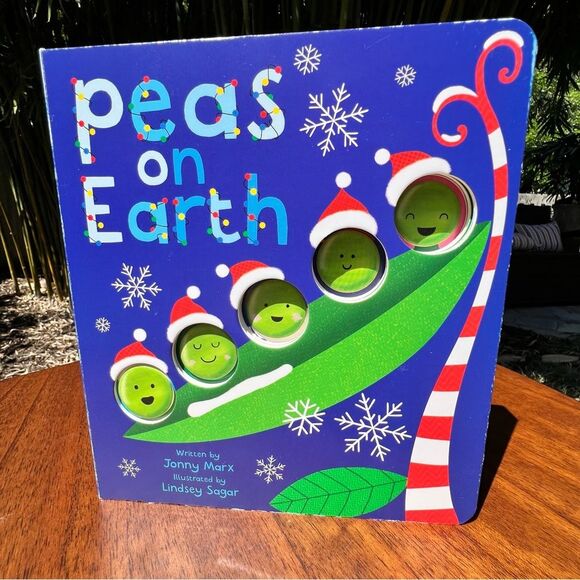 PEAS ON EARTH 🎄 board book 🎄 Christmas 🎄 new - Picture 1 of 3